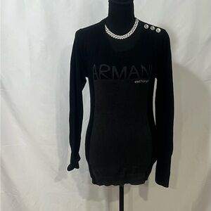 Armani Exchange Charcoal Knit Top